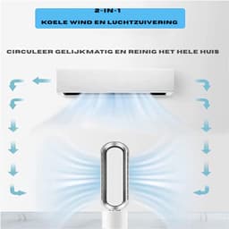 Tower Fan Bladeless Fan 20" Bladeless Tower Fan 8 Speeds Met Remote Control-Timer Function-2H Timer-80° Swing-Super Quiet-Easy To Clean-Portable Oscillating Fan Voor Bedroom-Kitchen-Office — thumbnail 2