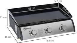 Outsunny-Gasgrill-roestvrij staal-62x46x21cm-Geld — thumbnail 4