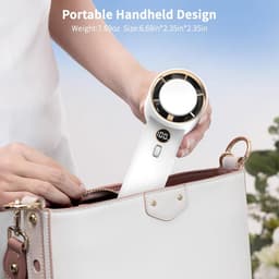 Portable Handheld Fan, Personal Turbo Fan with 1-100 Speed Adjustable, [15H Max Working Time] Rechargeable for Travel Outdoor, Gifts for Women Men — thumbnail 5