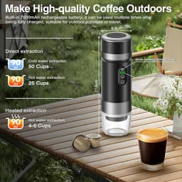 Draagbare koffiemachine-2025-3-in-1 elektrische espressomachine-oplaadbare 12V espressomachine-voor op kantoor-reizen-thuis-compatibel met espresso-capsules en gemalen koffie — thumbnail 3
