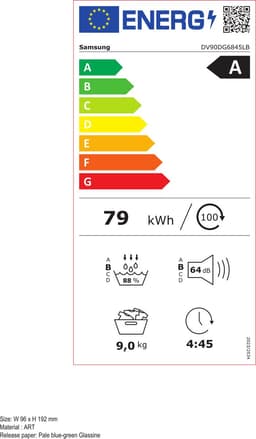 Samsung AI Dry DV90DG6845LBU3 6000 serie - Wasdroger - AI energy mode - Energielabel A - 9 kg — thumbnail 2