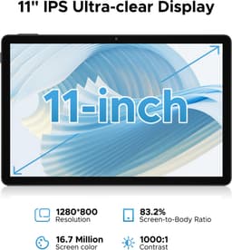 DOOGEE U11 - Tablet - Tablets - 16 GB RAM+ 128 GB ROM/TF 2TB - Android 15 - 11 inth 90 Hz - Dubbele boxluidsprekers - 8580 mAh - Face ID - 5G WiFi - Widevine L1 - GPS - Zwart — thumbnail 4
