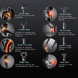 RFWR® Diep Weefsel Massagepistool voor Spierpijnverlichting met 20 Snelheden en 8 Massagekoppen — thumbnail 3