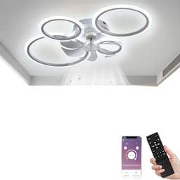 MKSS® Plafondventilator met Verlichting - Ventilator voor Slaapkamer - Air Cooler met Afstandsbediening - Wit — thumbnail 3