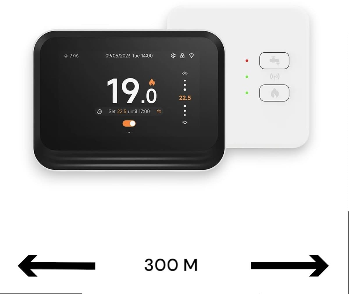 Thermostaat | Zwart | Wifi thermostaat met app | Bedraad 4-draads | In- of opbouw | Hold Temp & Holiday — afbeelding 1