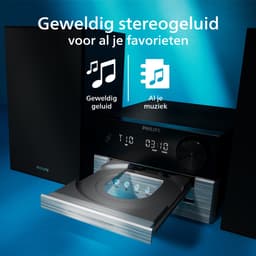 PHILIPS TAM3205M2 Micro-muzieksysteem, Bluetooth, CD-speler, USB, Auracast FM-radio, 85% PCR-materiaal — thumbnail 3