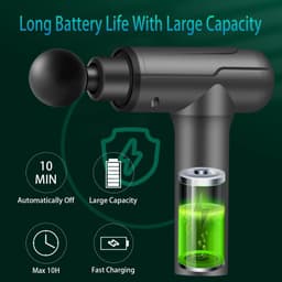 Diep weefselmassagepistool, elektrisch rugmassagepistool, nekpijnverlichtend massageapparaat, handmassageapparaat, 6-koppige percussiemassageapparaat (rood) — thumbnail 2