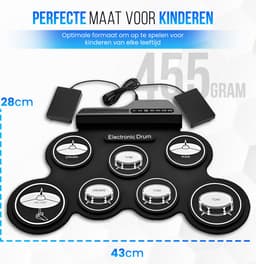 Elektrische Drumstel - Inclusief Drumstokken En Oordopjes - Drumstel voor kinderen - Drumpad - Drumstel Elektronisch - Kinder Drumstel — thumbnail 3