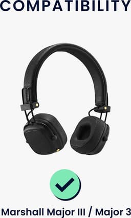 kwmobile 2x oorkussens geschikt voor Marshall Major III / Major 3 - Earpads voor koptelefoon in zwart — thumbnail 3