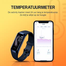 Otiume Activity Tracker - Stappenteller en Hartslagmeter - Sporthorloge - Smartwatch - Dames Heren en Kinderen - Amoled - Bloeddrukmeter - Zwart — thumbnail 3