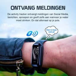 Otiume Activity Tracker - Stappenteller en Hartslagmeter - Sporthorloge - Smartwatch - Dames Heren en Kinderen - Amoled - Bloeddrukmeter - Zwart — thumbnail 4