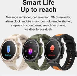 DrPhone PureSport15 - Multifunctionele Smartwatch - Hartslag/Bloedzuurstof/Slaapbewaking - Bluetooth-oproep – Bluetooth 5.2 – IP67 – Beige — thumbnail 2