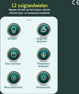 Elektrische Cellulite Massage Apparaat - 12 Standen - Gua Sha - Full Body - Vacuüm - Cupping - Ontspanning -Groen — thumbnail 3