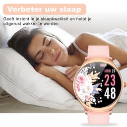 Fance Dames Smartwatch - Rosé Goud - Smartwatch Dames - HD Touchscreen - Horloge - Stappenteller horloge - Bloeddrukmeter - Saturatiemeter — thumbnail 3