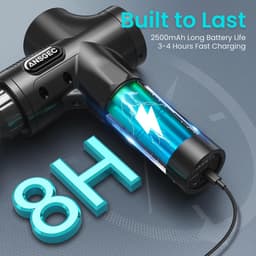 Massage Gun, 30 Snelheden Massage Pistool Diep Weefsel met 6 Massage Koppen, Krachtige, Antislip, Stille, Professionele Elektrische Handheld Massage Pistool voor ontspannen herstel - LCD-aanraakscherm — thumbnail 4