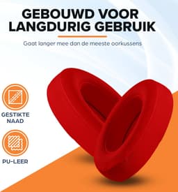 Oorkussens geschikt voor Beats By Dr. Dre Studio 2.0/3.0 wireless - Koptelefoon oorkussens voor Beats Studio rood — thumbnail 3