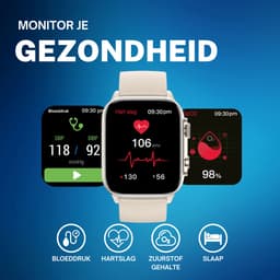Cinturio Commander Smartwatch - Zilver/Wit - Omoled Scherm - Voor heren en voor dames — thumbnail 4