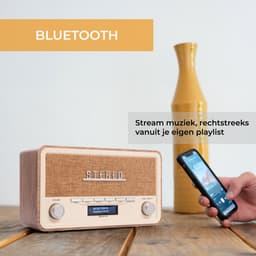Denver DAB Radio - Retro Radio - Bluetooth - DAB+/ FM - Dimbaar - Batterijen & Netstroom - DAB18LW — thumbnail 3