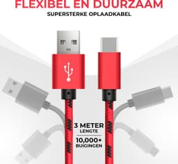 ProFPS Oplaadkabel - Geschikt voor PS5 Controller - 3 Meter - Nylon — thumbnail 2