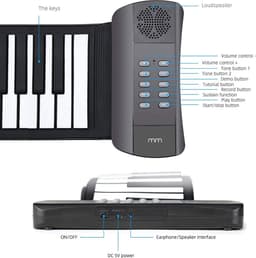 MikaMax Oprolbaar Keyboard – Digitale Piano – 61 Toetsen – 16 Instrumenttonen – Opname Functie –  Ingebouwde Luidspreker – Incl. Opbergtas – Roll Up Keyboard — thumbnail 4