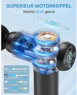 Zolvano® Massage Gun Professioneel - Massage Apparaat - Theragun -Donkergrijs — thumbnail 4