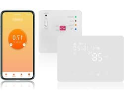 Draadloze Thermostaat - Slimme Kamerthermostaat - Verwarming Regelen - App Bediening - 5-35°C - Wit
