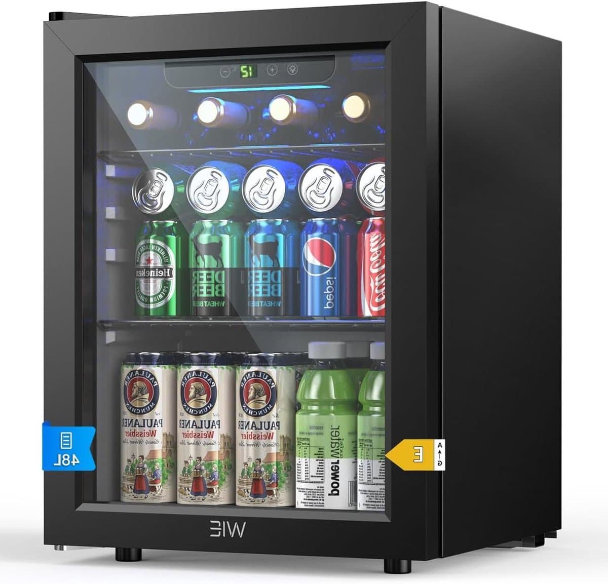 Mini Koelkast - Drankkoeler - Dranken Koelen - Stil en Energiezuinig - 48 Liter - Zwart — afbeelding 1