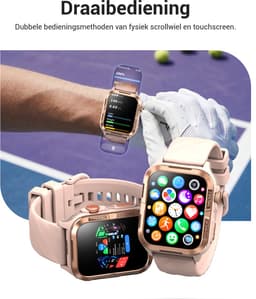 Blackview Outdoor Smartwatch Dames & Heren - W10Pro - GPS Outdoor Sports Positioning Watch - Sporthorloge - Horloge Dames - Hartslagmeter - Slaapmonitor - Saturatiemeter – Bloeddrukmeter - Bluetooth Bellen - 600 mAh - Android/iOS - Roze — thumbnail 4
