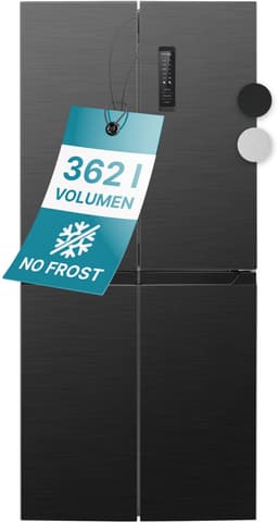 Bomann KG 7358 – Amerikaanse Koelkast - French Door - Cross Door Koel-vriescombinatie - 362 Liter - Total No Frost - Dark Inox — thumbnail 1