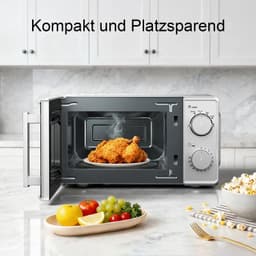 Zerova Compacte Magnetron - Vrijstaande Magnetron - Draaiknopbediening - 30 Minuten Timer - met Draaiplateau - 700Watt - Grijs — thumbnail 3