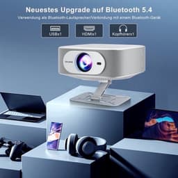 Beamer Draagbaar - Native 1080p Resolutie - 400 ANSI Lumen Helderheid - LED Technologie - Voor Thuisbioscoop - Smart Projector — thumbnail 3