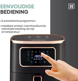 Heinrich's airfryer HFR 8216 zwart 5 L 1450 W vermogen touchbediening 6 automatische programma's — thumbnail 5