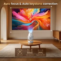 Draagbare Beamer 260 ANSI Lumen - Android 12.0 Systeem - 1080P Full HD Resolutie - LCD Lichtbron - Wifi En Bluetooth - Mini Projector — thumbnail 3