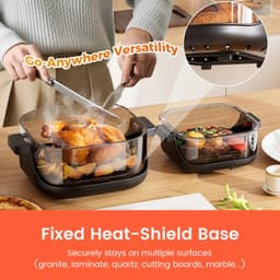 ITRONIQ Airfryer 1500W – Heteluchtfriteuse met 4L & 1,5L Glazen Mand – Digitaal Display – Compact & Draagbaar – Zwart/grijs — thumbnail 4
