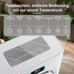 Luchtreiniger Hepa-filter Met Actieve Koolfilter - 48 Watt Vermogen - 40 m² Oppervlakte - Wit - Voor Huisdieren Allergieën — thumbnail 5