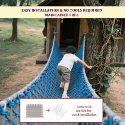 Klimnet Polyester Speeltuin Klimrek Voor Kinderen Buitenspeeltuin Veiligheidsbescherming, Boomhut, Touwladder, Schommelset, Jungle Gyms Hindernisbaan(Size:91 * 274cm(3 * 9ft),Color:blauw) — thumbnail 2