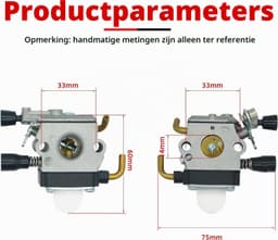 Carburatorset voor FS38 FS45 FS46 FS55 FS74 FS75 FS80 FS85 HL45 HL75 HS70 HS74 KM55 KM55R grasmaaier, carburateur met brandstofleidingsset, luchtfiltervervanging — thumbnail 2