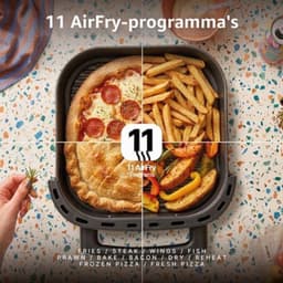 Heteluchtfriteuse XXL - 6 Liter Inhoud - 2850 Watt Vermogen - Zwart - Digitale Touchscreen Airfryer — thumbnail 4
