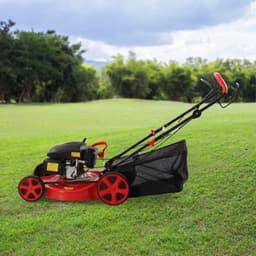 Grasmaaier Benzine - Maaibreedte 51 Cm - 4000 W Vermogen - 60 L Opvangzak - Rood Staal - Voor Middelgrote Tuinen — thumbnail 4