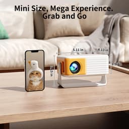 Mini Beamer – Full HD 1080p Ondersteuning – 6000 Lumen – 120 Inch Projectie – HDMI en USB — thumbnail 5