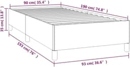 Bedframe, donkergrijs, 90 x 190 cm, fluwelen familiebed, bedframe voor slaapkamer, hotel, logeerkamer — thumbnail 5
