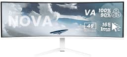 Arozzi Nova 49" v2 Gaming Monitor - Curved - DQHD VA - 165Hz - USB-C - White — thumbnail 1