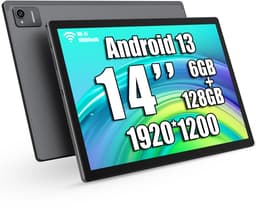 MESWAO B2 Tablet - 14 inch 1920*1200 IPS-scherm - WiFi - Bluetooth 5.0 - 32 MP + 5 MP Camera - 6GB RAM + 128GB ROM - Android 13 - 10000 mAh Batterij - Grijs — thumbnail 3