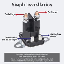12V Starter Relay voor Grasmaaiers - Solenoid Vervangingsonderdeel — thumbnail 2