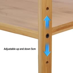 Rolu Magnetronkast – Magnetron Rek – 52 × 30 × 35 CM - Kastje 2 Laags – Bamboe – 4 Haken – Magnetron – Oven — thumbnail 2