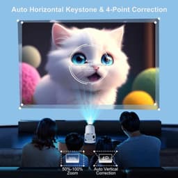 Mini Beamer 1280 x 720 Native Resolutie - LED Projector - 2000:1 Contrast - Draagbaar - Thuisbioscoop — thumbnail 3