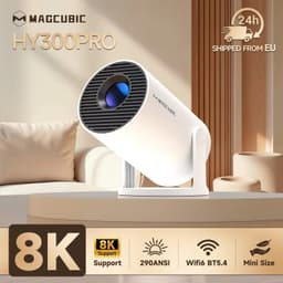 CreateEcom beamer - projector - 8K - Android 14 Projector - Wifi6 - 290ANSI - BT5.4 - 1080P 1280*720P - Cinema Buitenprojector - Draagbaar - wit — thumbnail 5