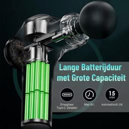 Massage Gun – Perfect voor Rug, Nek, Benen, Sport en Thuis – Stil, Draagbaar Massagepistool –Zwart – 17cm x 13cm x 5cm — thumbnail 4