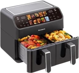 Heteluchtfriteuse 9 Liter - 10-in-1 Multifunctioneel - Elektrisch - Olieloze Kookoven - Gezinsformaat - Dubbele Mand - Aanraakbediening — thumbnail 1