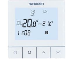 Digitale touch-thermostaat voor vloerverwarming met water (3 A), compatibel met ronde behuizing van 60 mm, programmeerbaar, bediening van actuators en ventielen, 230 V AC, niet geschikt